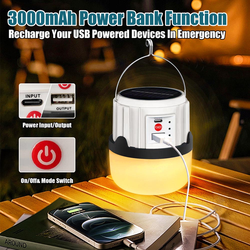 Foco led recargable 30W con panel solar