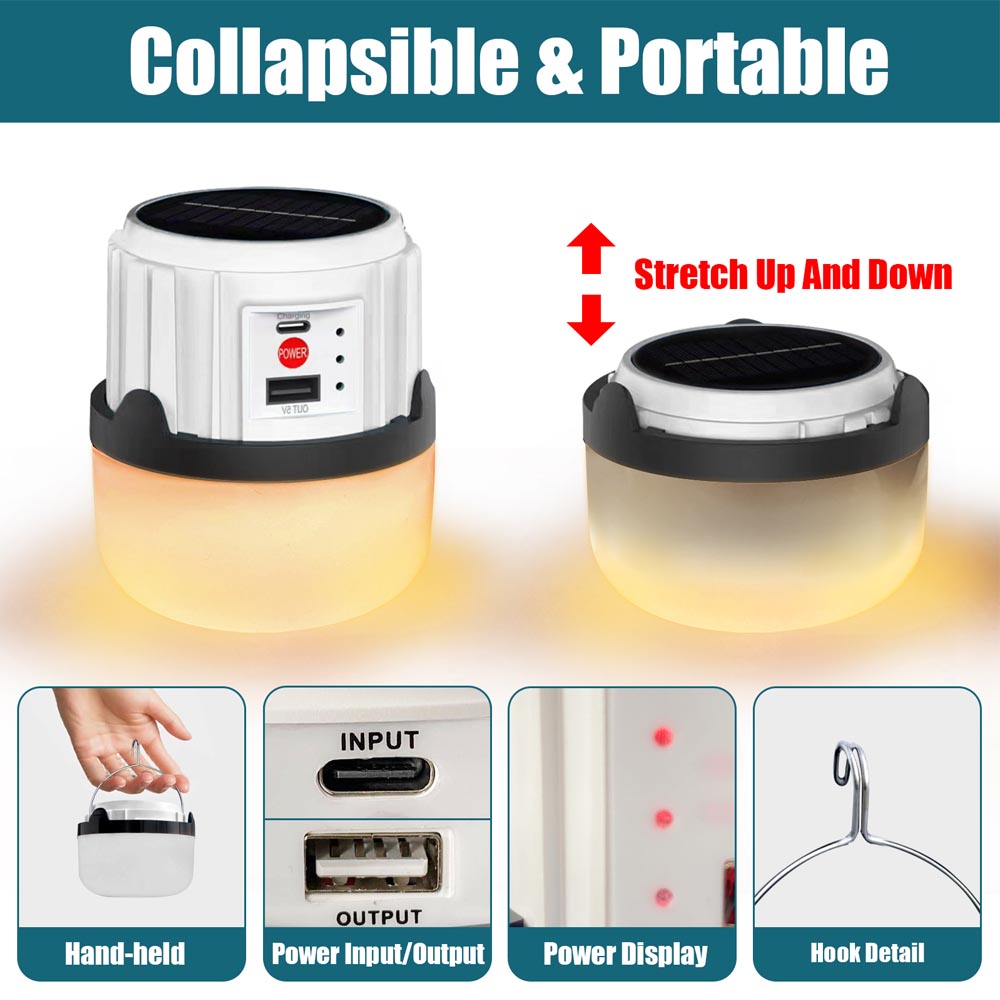 Foco led recargable 30W con panel solar