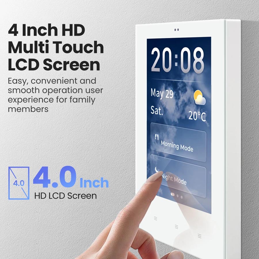 Controlador empotrable negro pantalla touch Zigbee