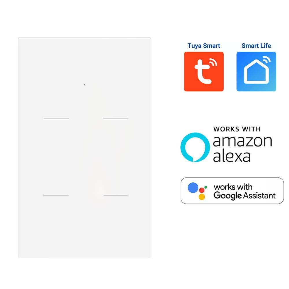 Interruptor WiFi 4 vías blanco compatible c/Alexa y Google