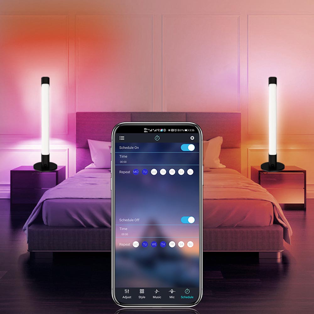 Set x2 lamparas led RGB c/ sincronización de música y BT