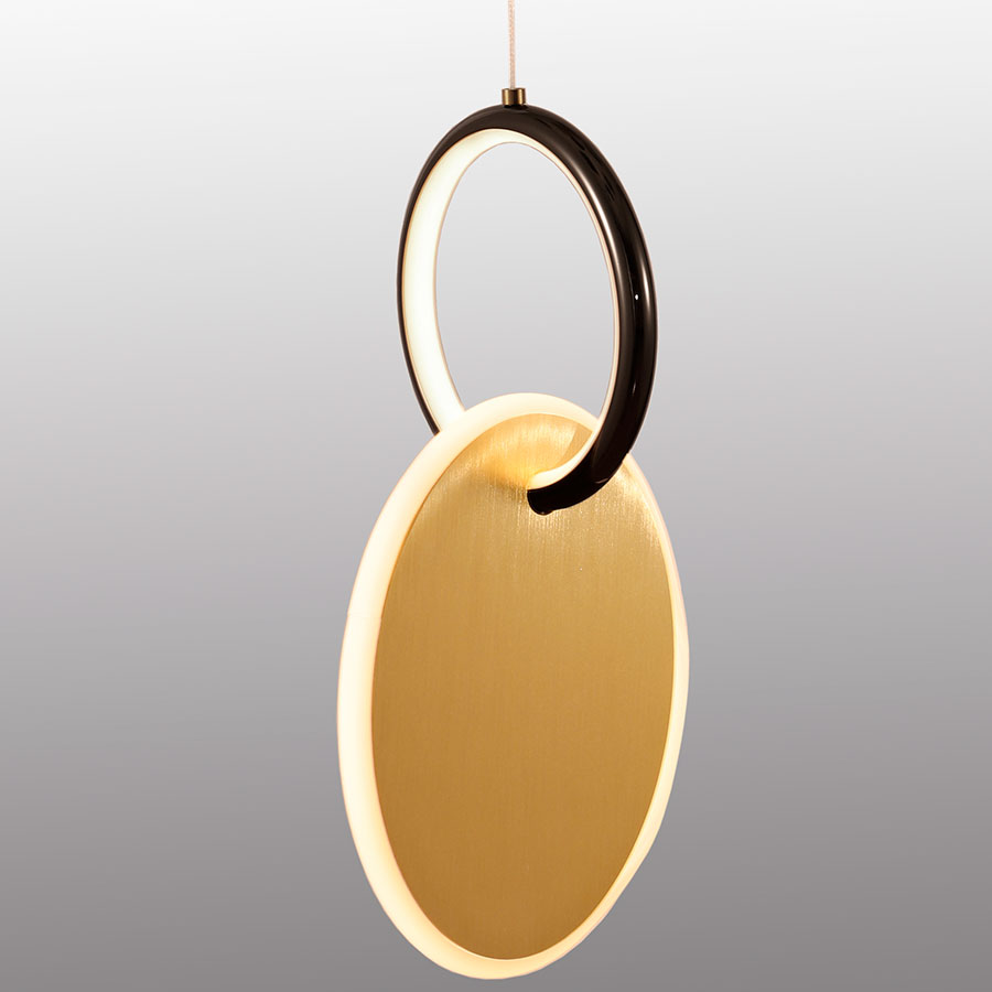 lampara led colgante armel metal dorado/negro