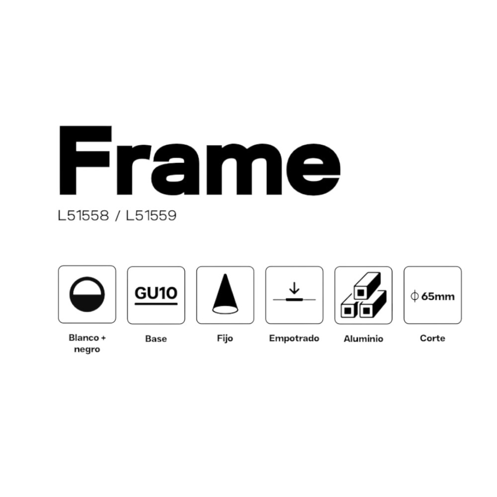 ODB empotrable hundido fijo blanco redondo para GU10 Ø72mm