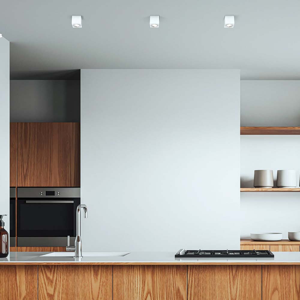 ODB sobrepuesto Cube cuadrado blanco para GU10 80mm