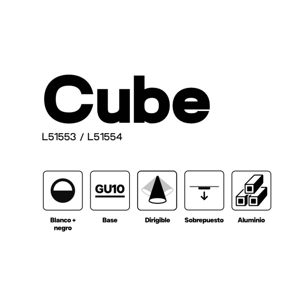 ODB sobrepuesto Cube cuadrado blanco para GU10 80mm
