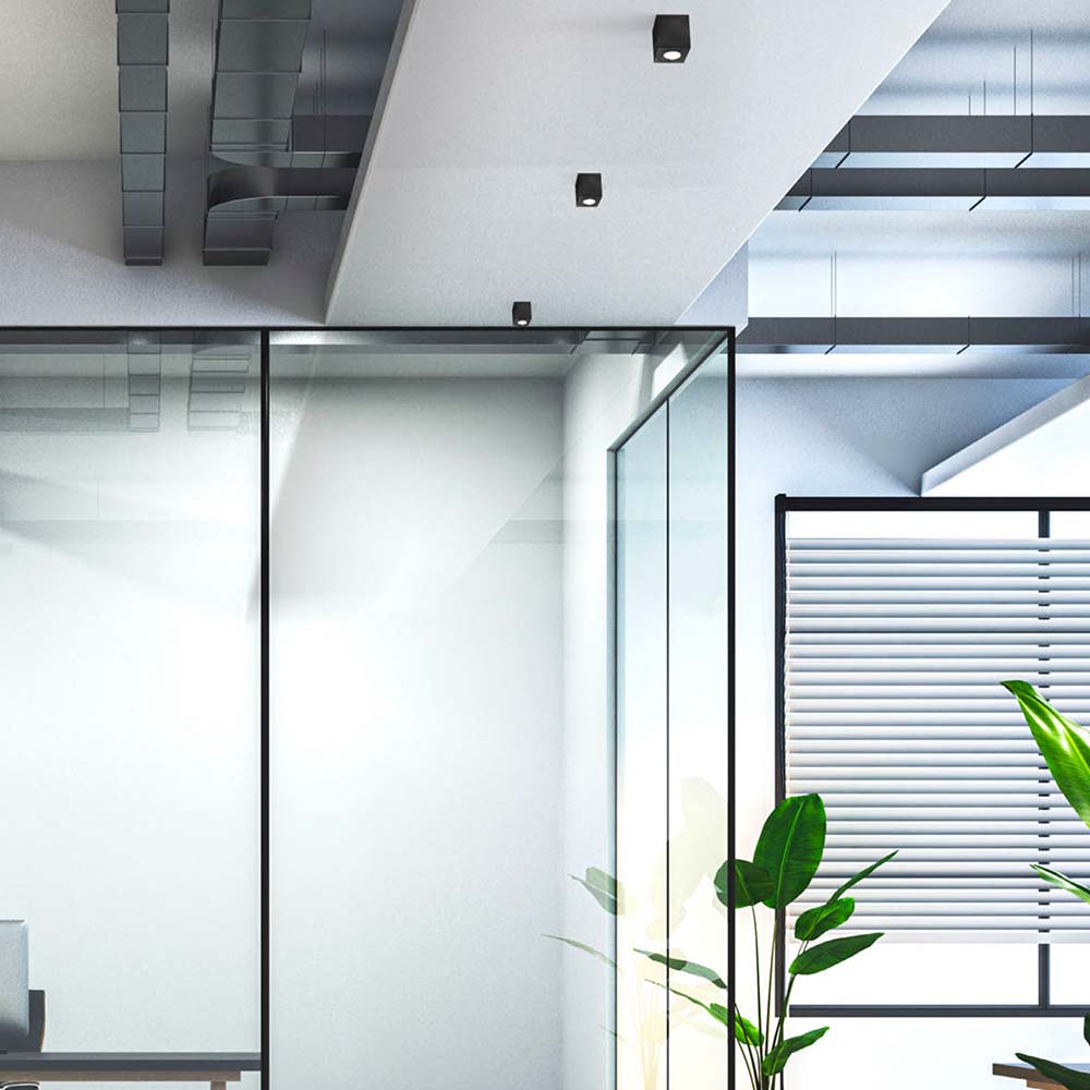 ODB sobrepuesto Cube cuadrado negro para GU10 80mm