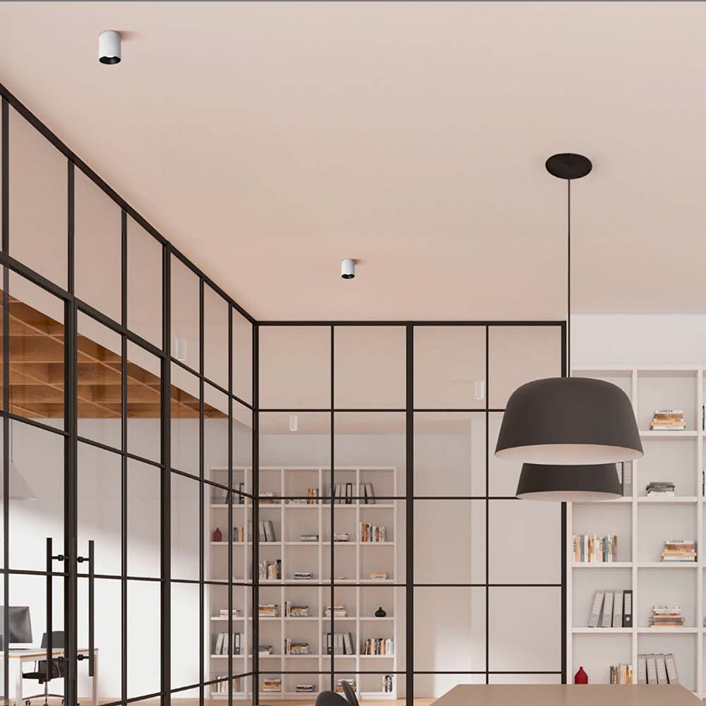 ODB sobrepuesto fijo redondo Tube blanco para GU10 Ø93mm