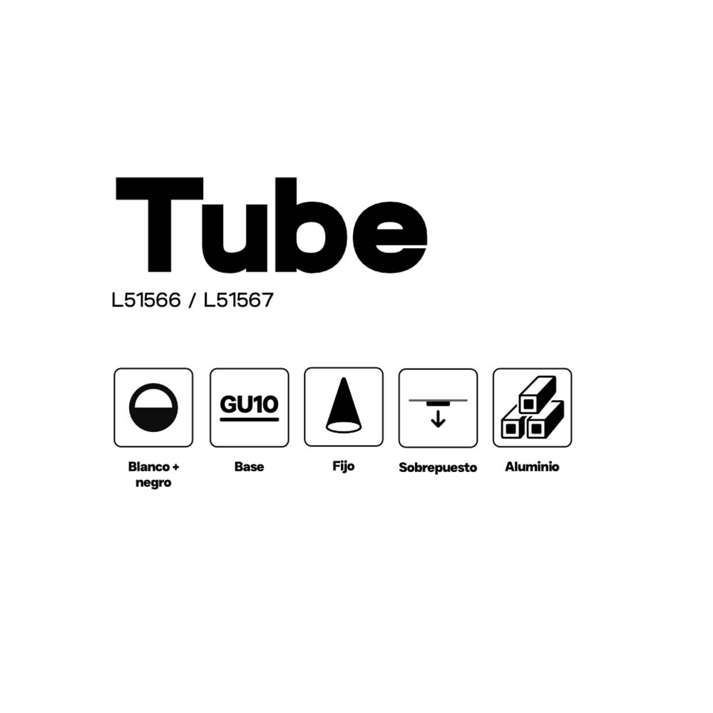 ODB sobrepuesto fijo redondo Tube blanco para GU10 Ø93mm