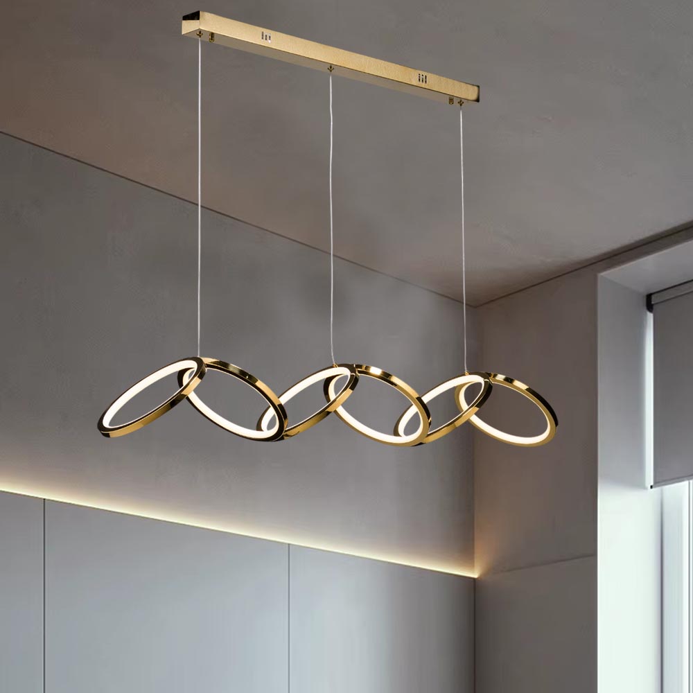 Lampara led colgante Selena gold 38W con luz calida