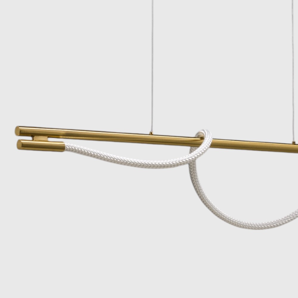 Lámpara colgante led Rope 120 gold con luz cálida