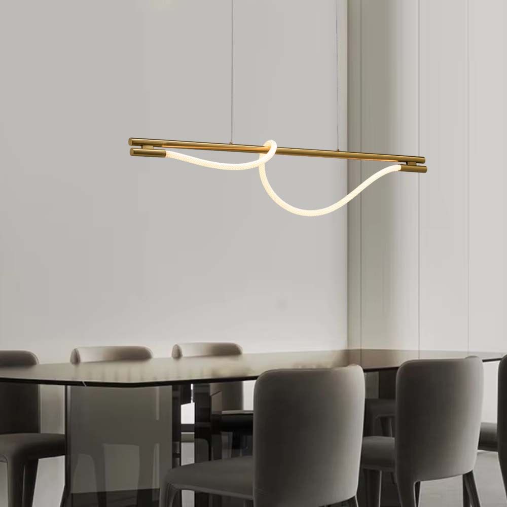 Lámpara colgante led Rope 120 gold con luz cálida