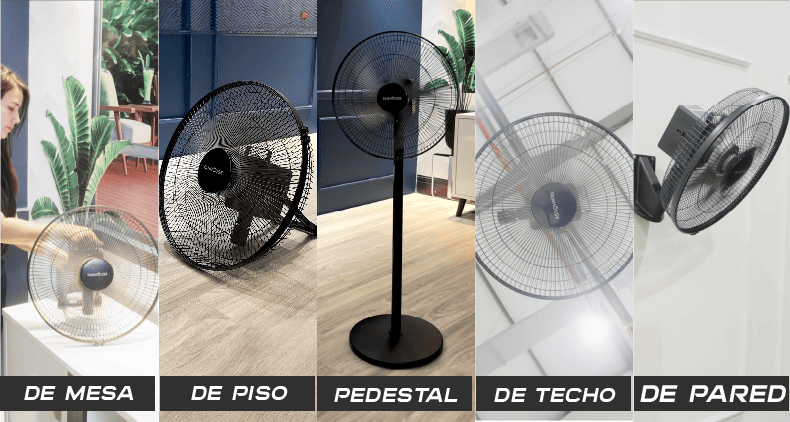 Ventilador recargable 5 en 1 de 16'' Fanhouse negro