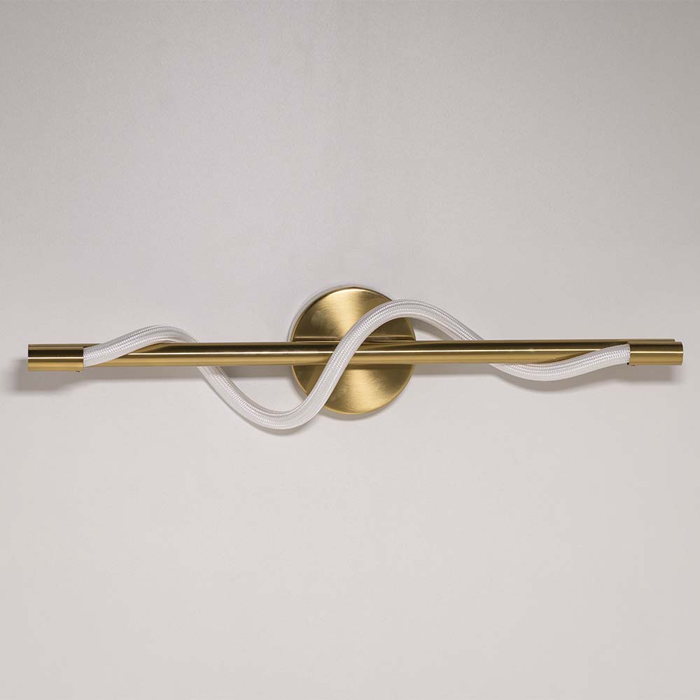 Lámpara led de pared Snake gold con luz cálida