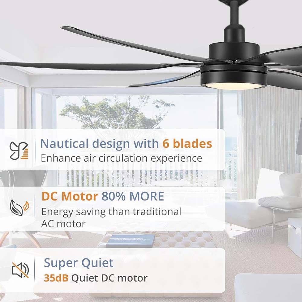 Ventilador de tumbado Enzo 56" negro c/control y led 3CCT