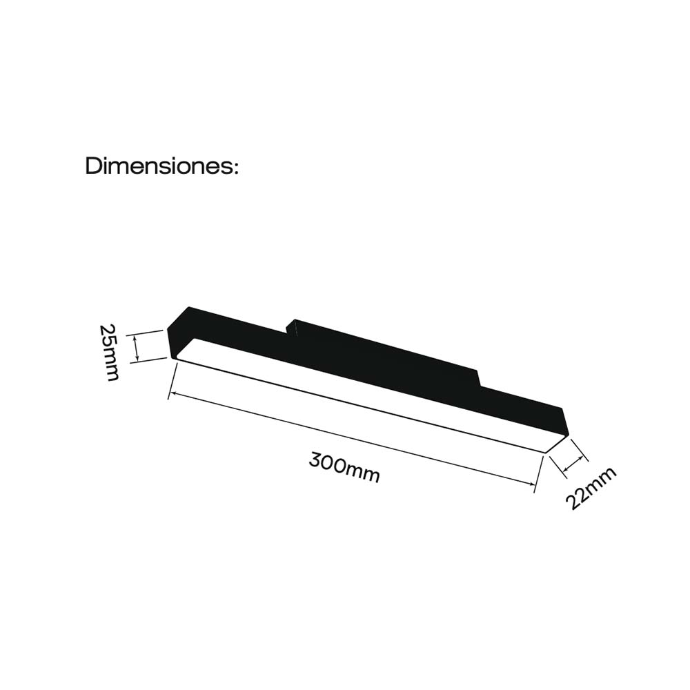 Luminaria led magetica Lineal Track 300 12W 3000K