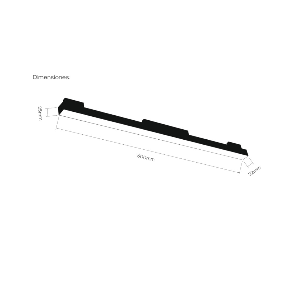 Luminaria led magetica Lineal Track 600 20W 3000K