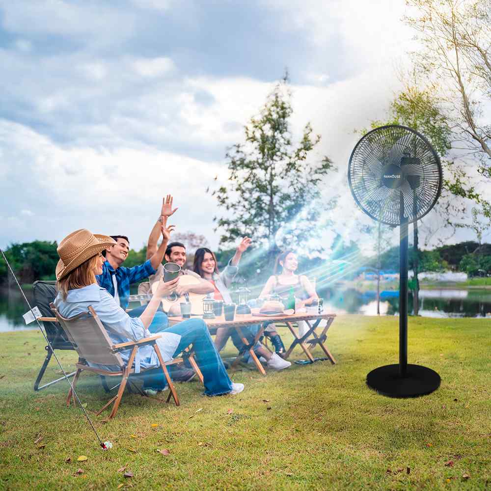 Ventilador recargable 5 en 1 de 16'' Fanhouse negro