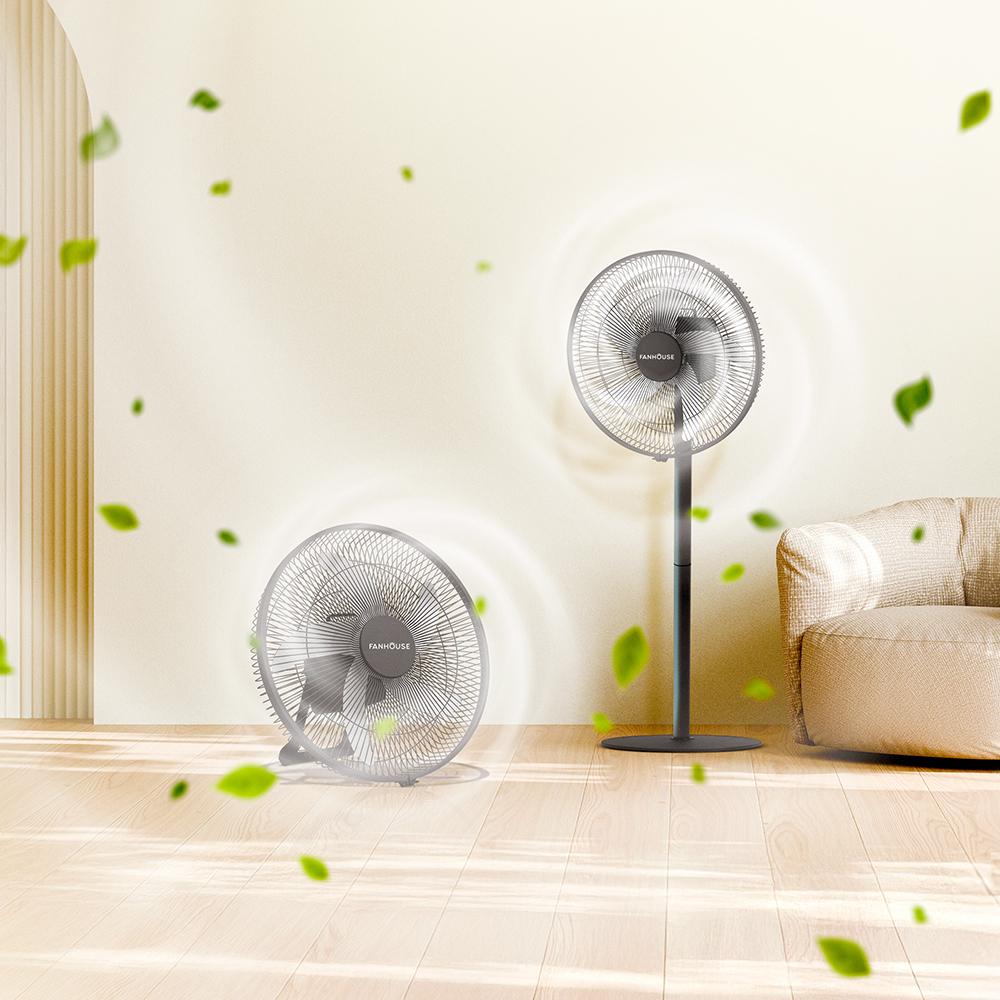 Ventilador recargable 5 en 1 de 16'' Fanhouse negro