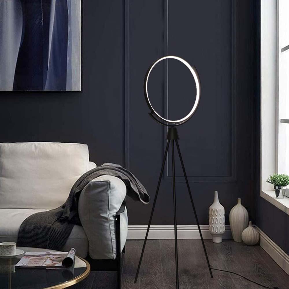 Lámpara led de pedestal Nate black con luz cálida 22W 172cm