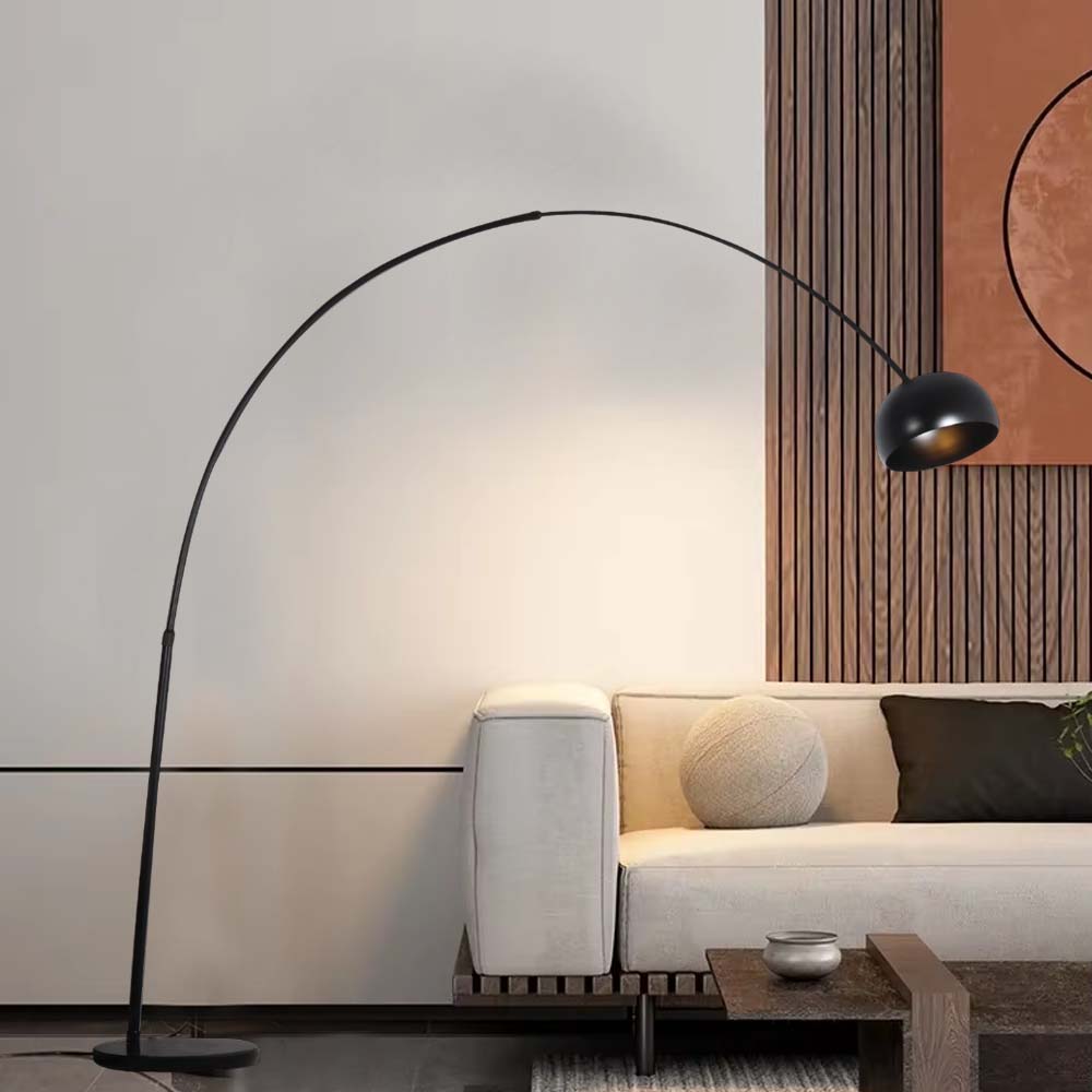 Lámpara de pedestal E27 Archy de acero negro 235cm