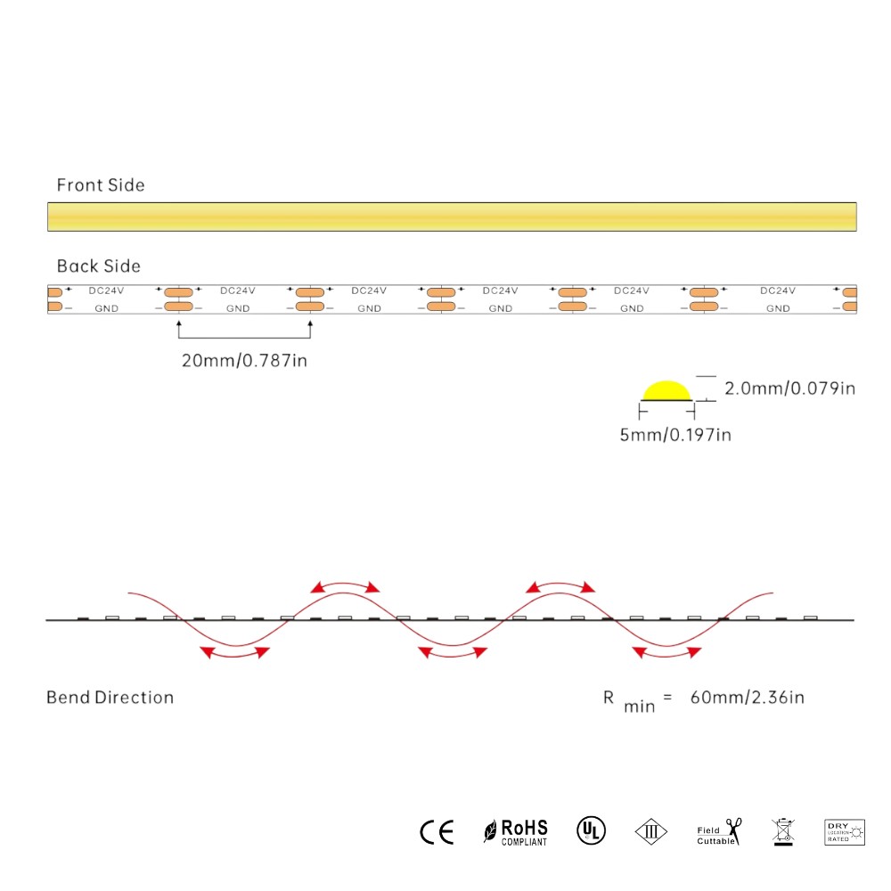 CINTA LED COB 6W  24VDC