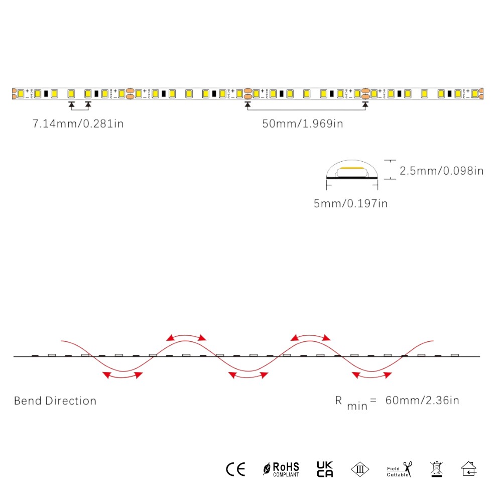 Cinta led de 5 metros 25W 6500K IP20