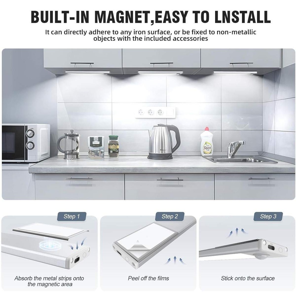 Luminaria recargable 3CCT con sensor movimiento + control