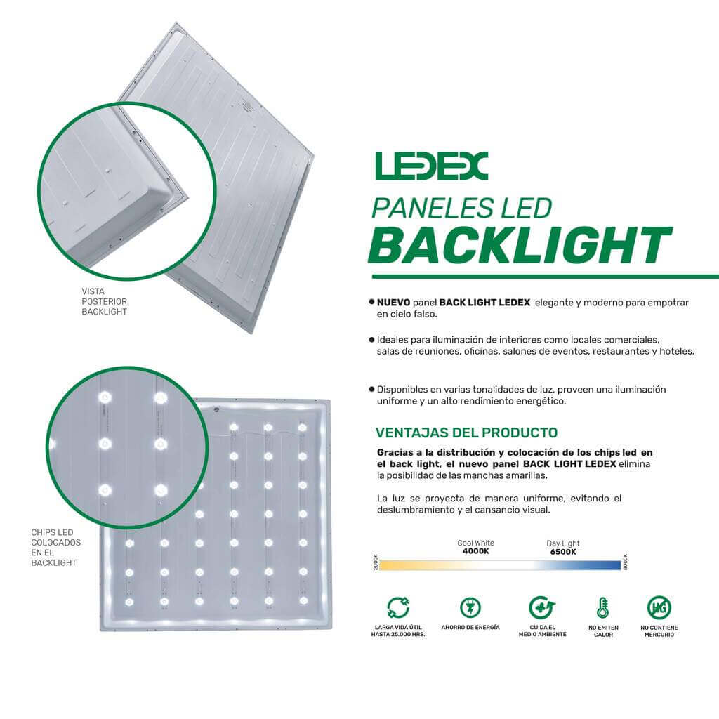 Panel led backlight  59.5x59.5cm 40W 3000K/4000K/6500K