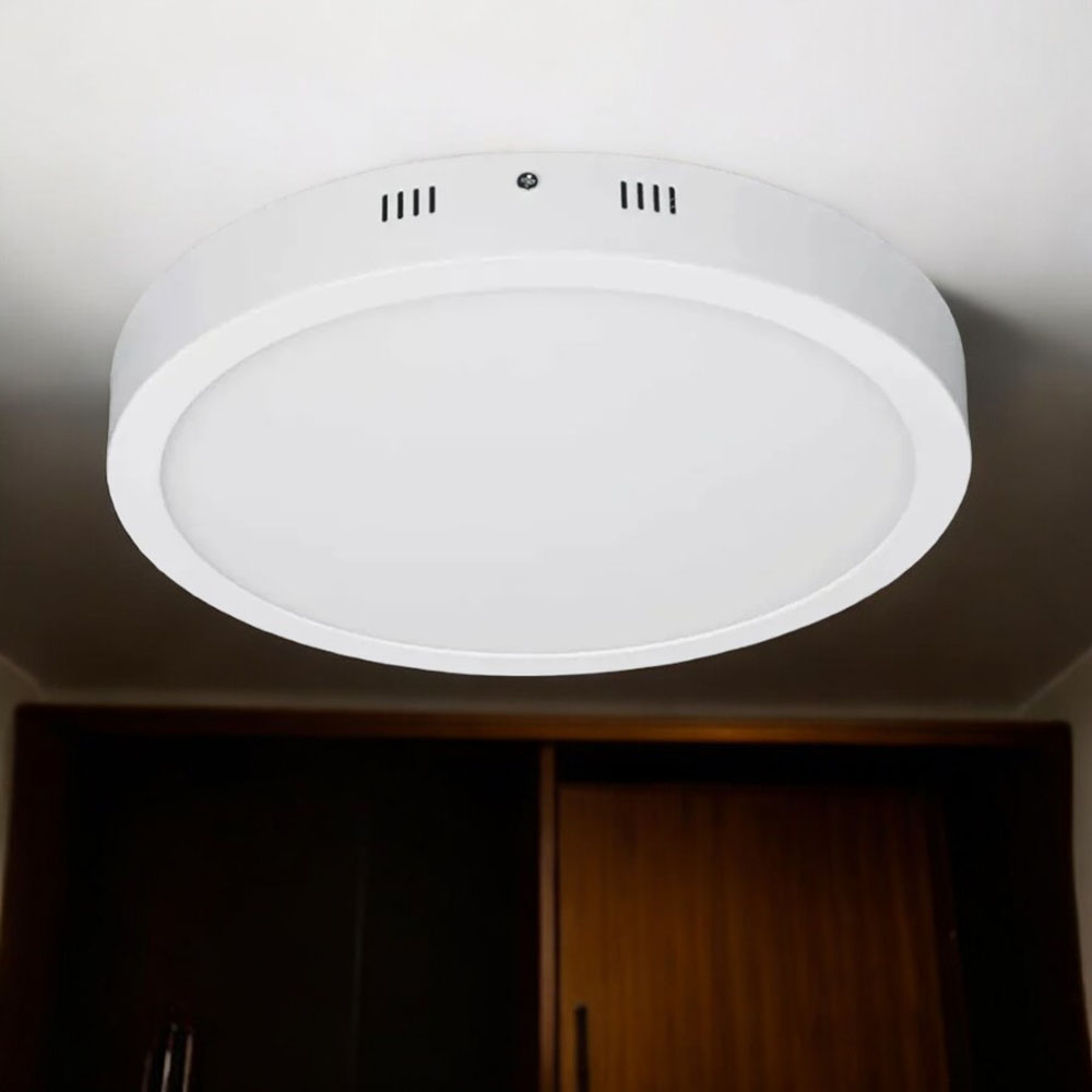 PLAFÓN SOBREPUESTO BORDES RECTOS LGP REDONDO BLANCO DE 12W 6000K 100-265V FP>0.9 960LM LEDEX