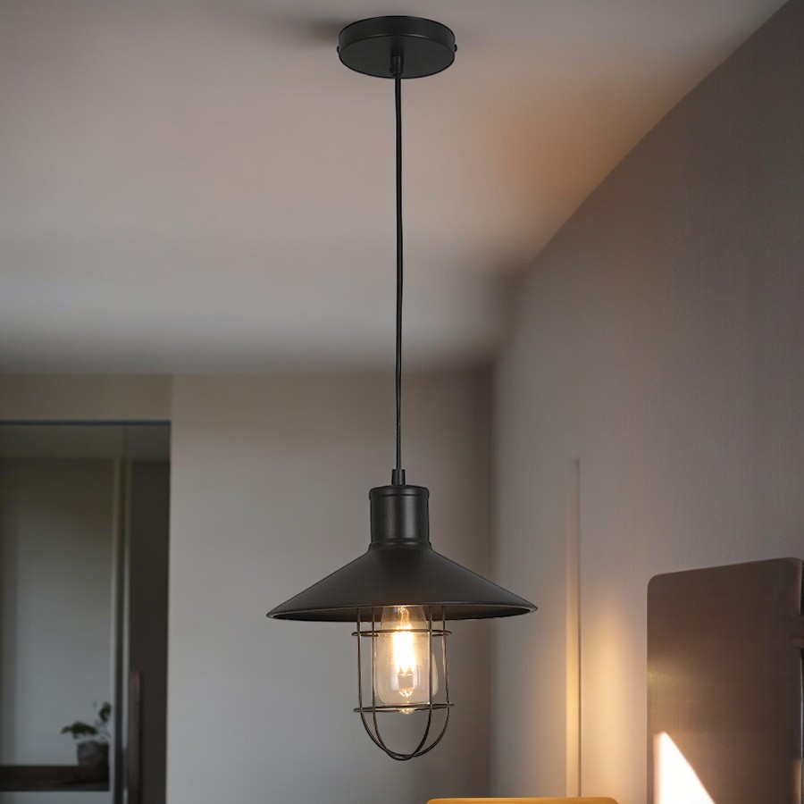 Lámpara colgante industrial Grabrielle black