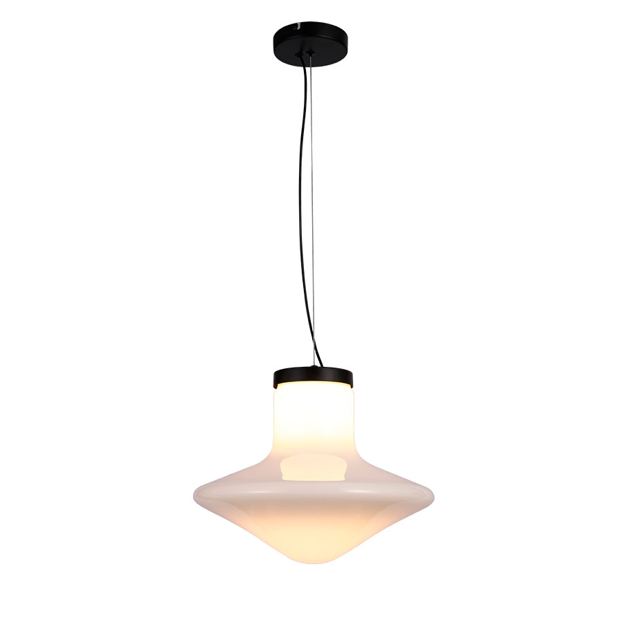 Lampara colgante E27 Coco vidrio blanco