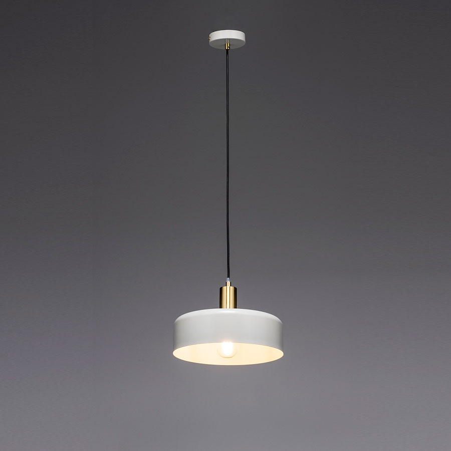 Lámpara colgante E27 Jeffry white/gold