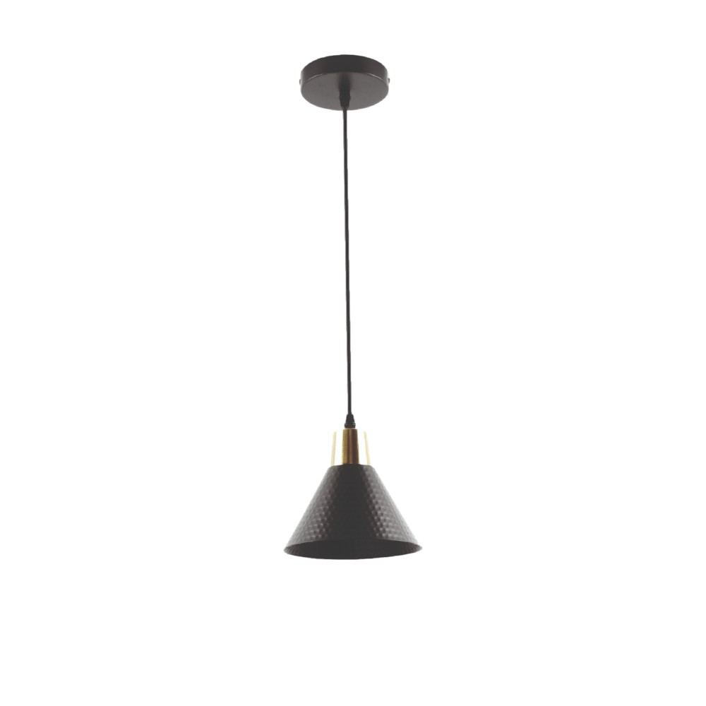 Lampara colgante E27 Felix metal negro y dorado