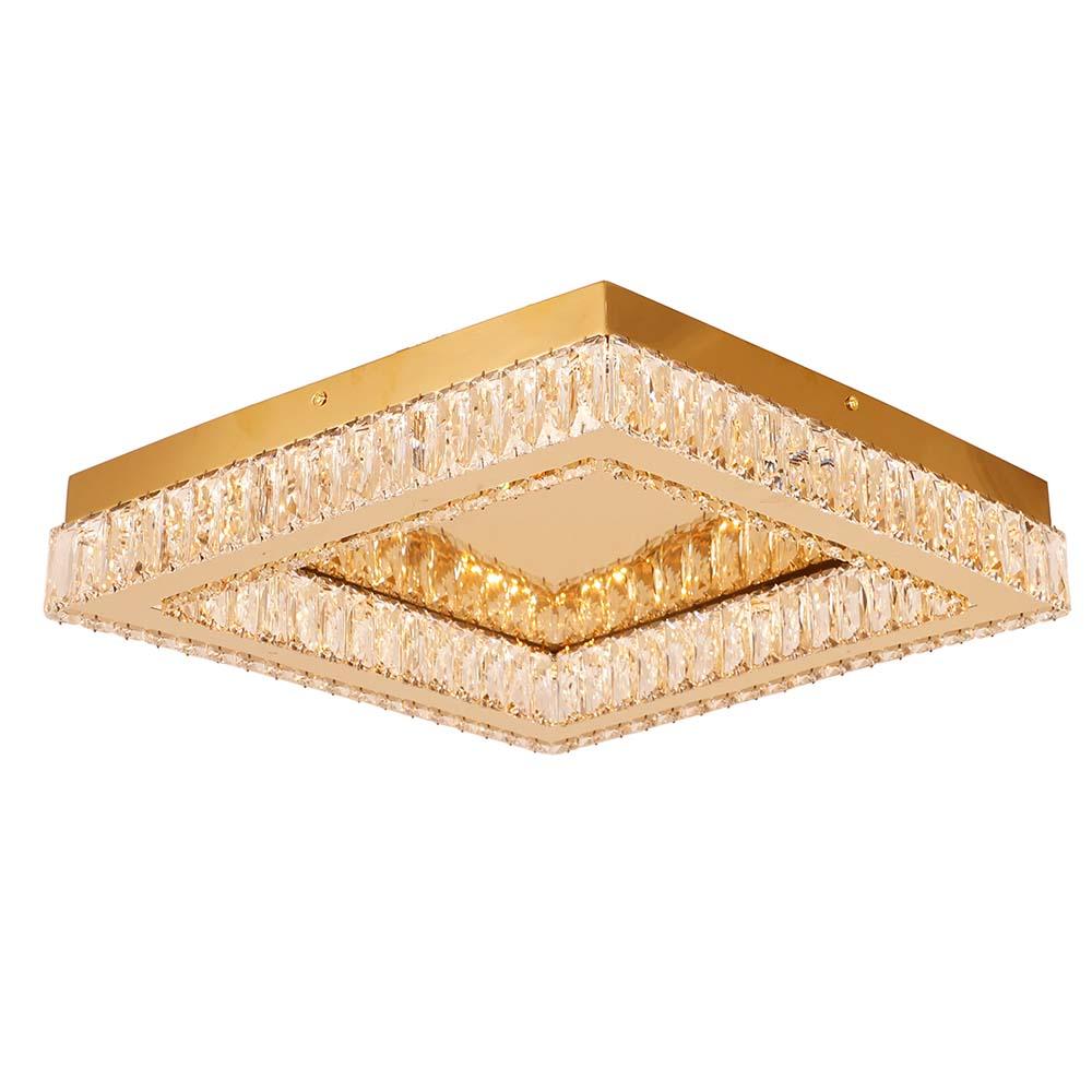 Lámpara led de techo cuadrada Hansen cristal chrome c/3CCT