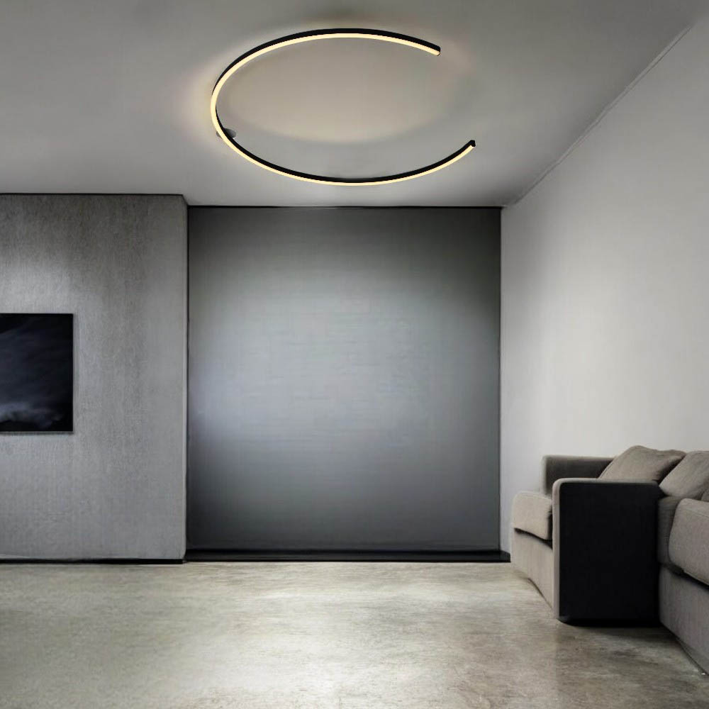 Lámpara led de tumbado Eclipse black con luz cálida