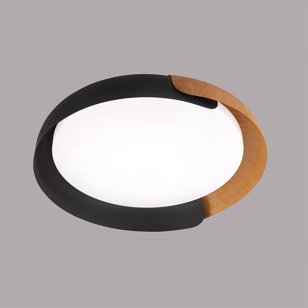 Lámpara led de techo Darcy black/wood con 3CCT