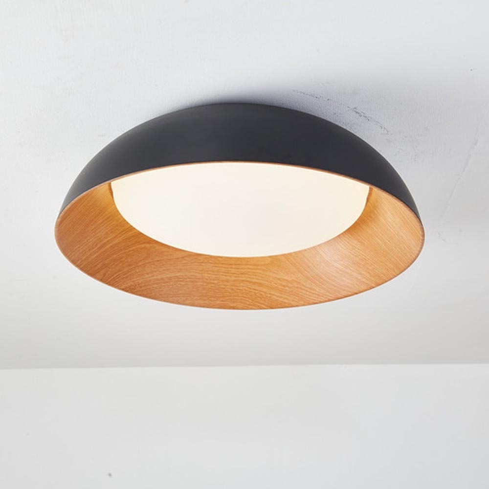 Lámpara led dimerizable de techo Alice black/wood con 3CCT