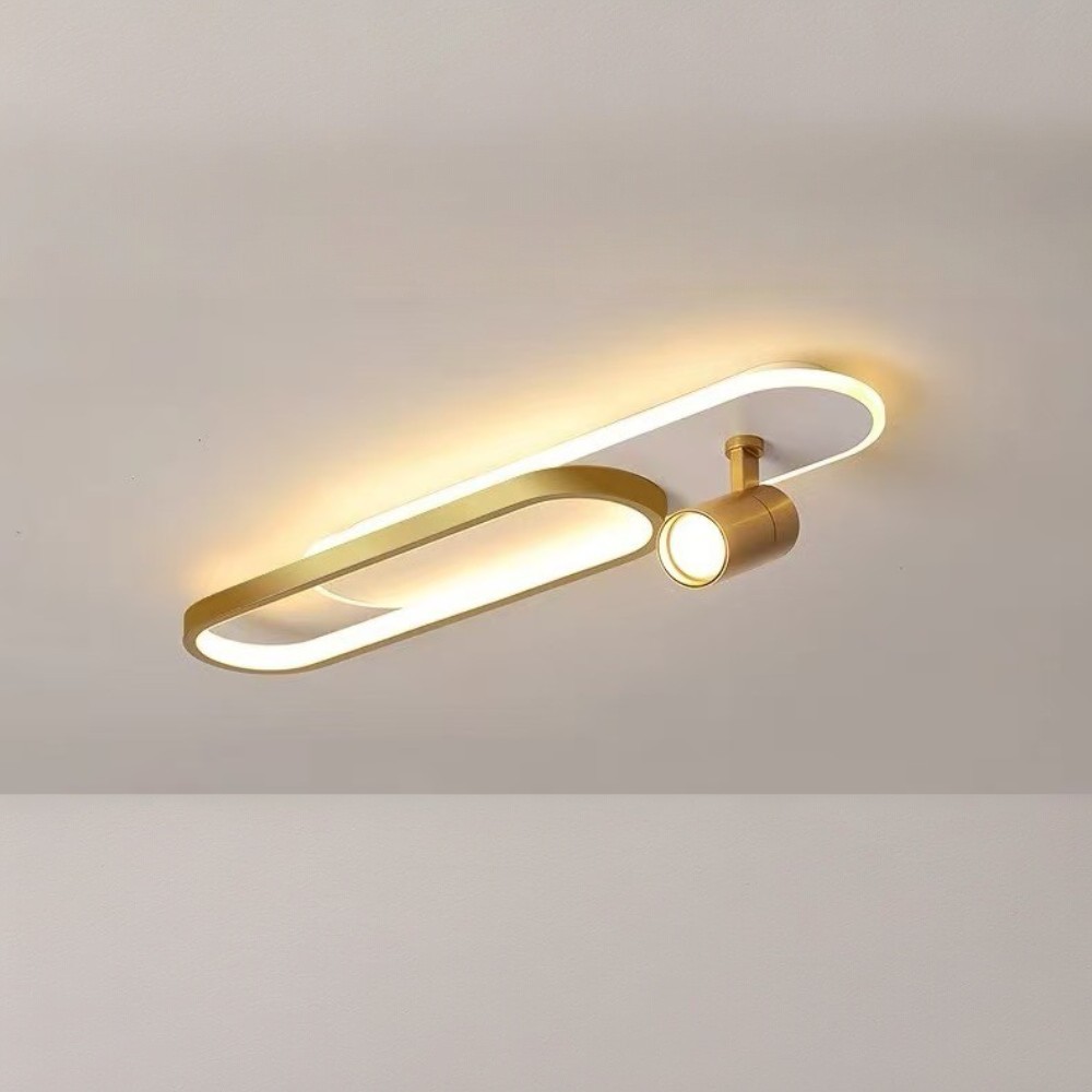 Lámpara led de tumbado Frank gold 3CCT con spot para GU10