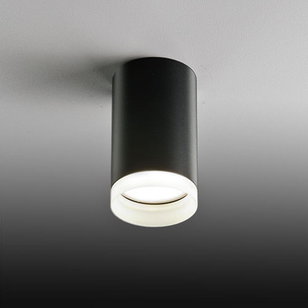 Mini Spot sobrepuesto Izzi de aluminio negro para foco GU10