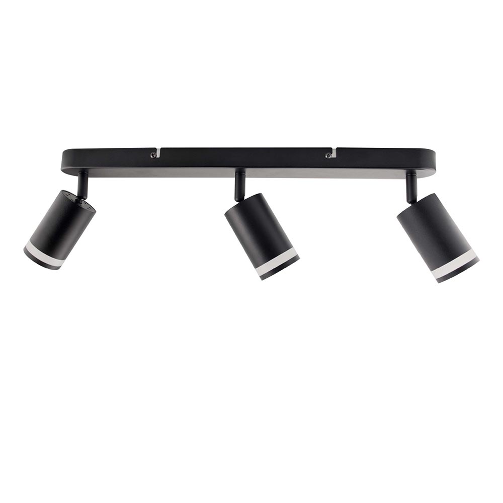 Spot triple sobrepuesto dirigible negro para focos GU10