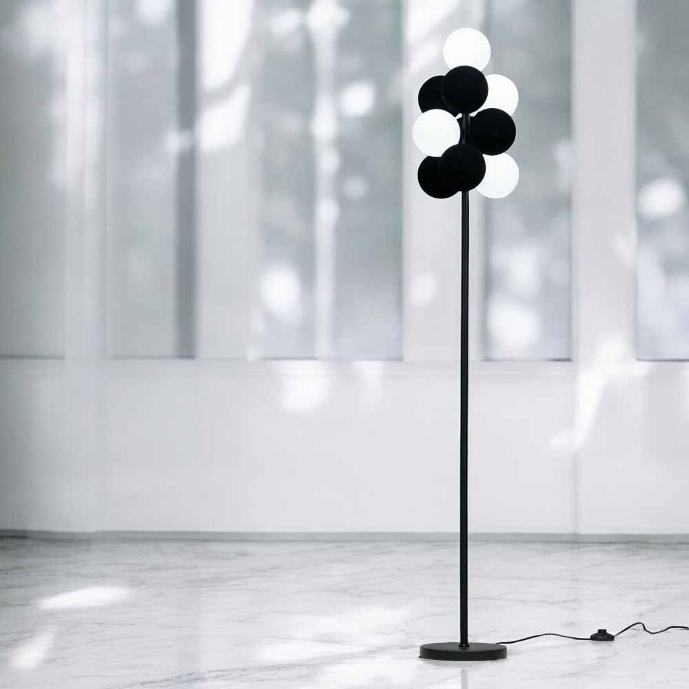 Lampara de pedestal Bubbles negro/blanco