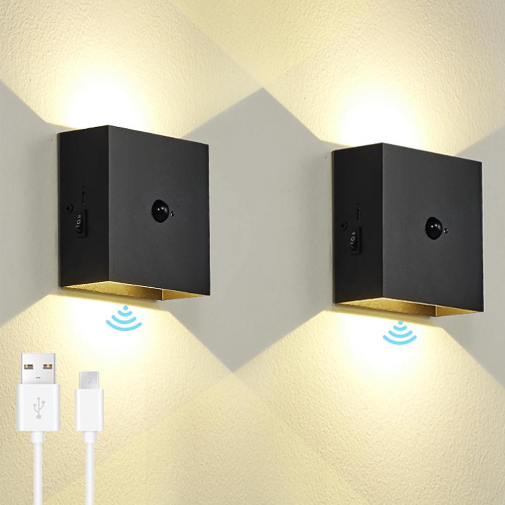 Lámpara led de pared recargable up&down negra