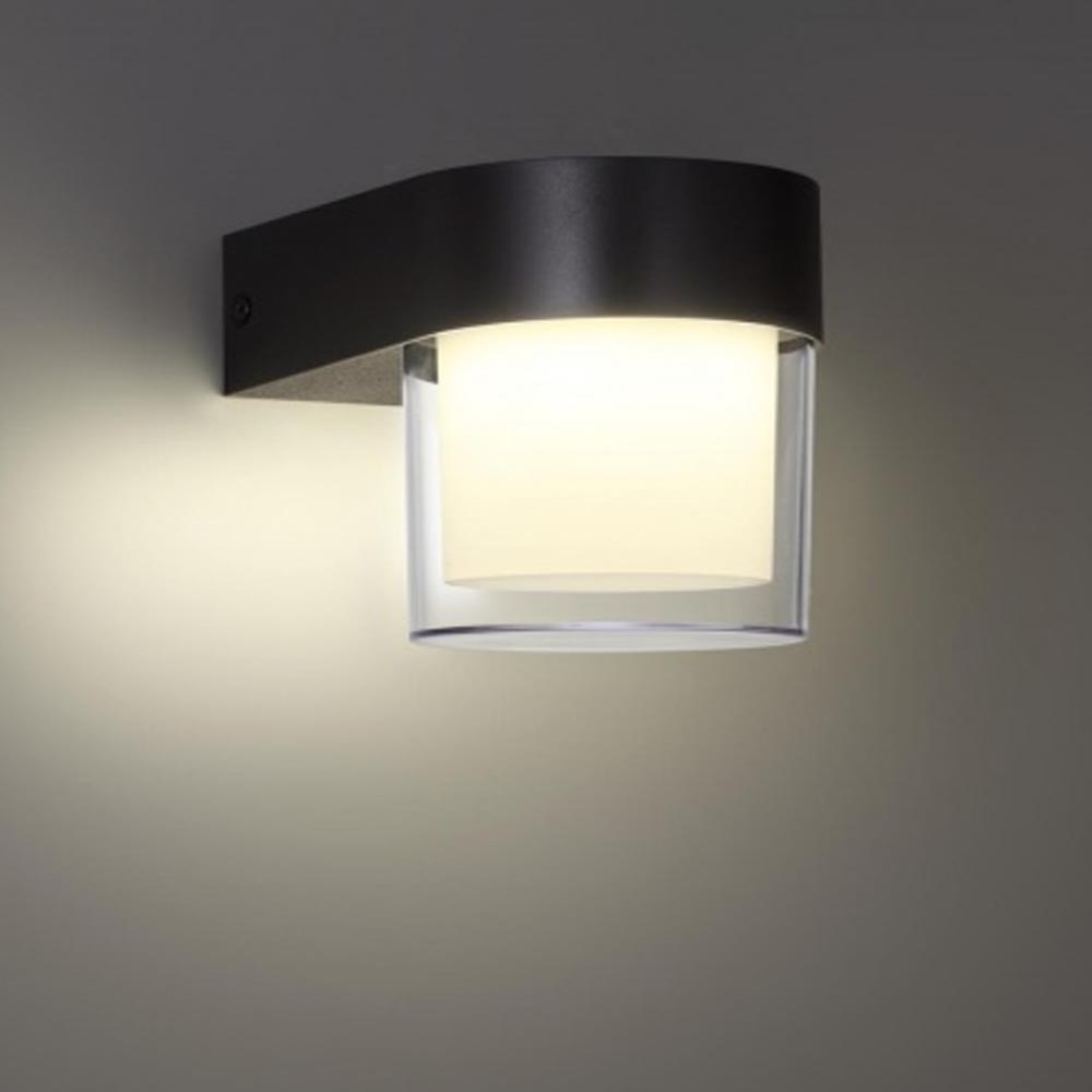 Lampara de pared solar negra con 3 CCT IP66