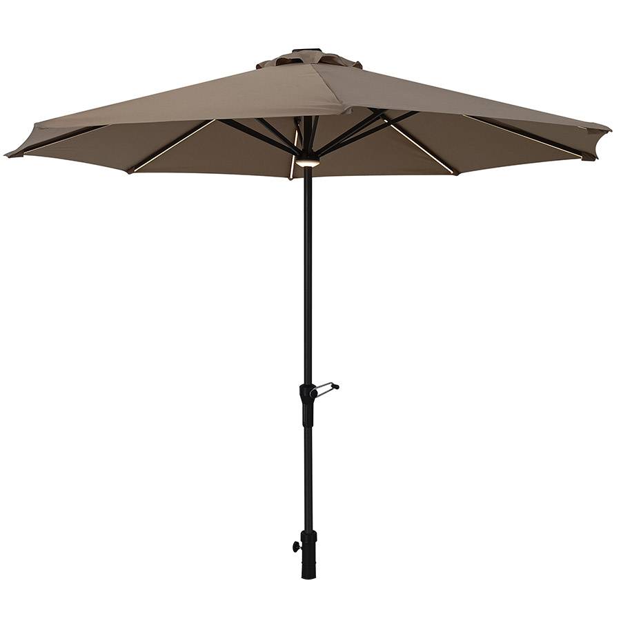 Parasol tela UV50 beige con led Ø270cm
