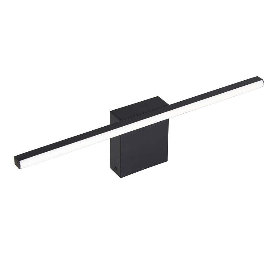 APLIQUE DE PARED LED RECTANGULAR NEGRO 12W 4000K L50XA8X13 CM
