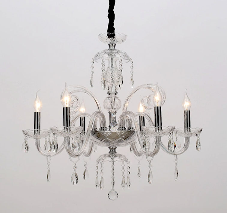 Lámpara colgante chandelier 6xE14 Edna cristal clear K9