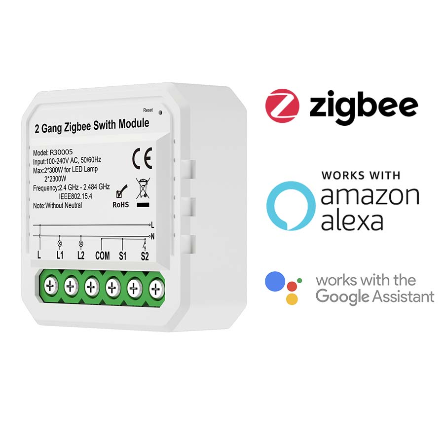 Módulo remoto Zigbee 2 canales ON/OFF Dexel Pro
