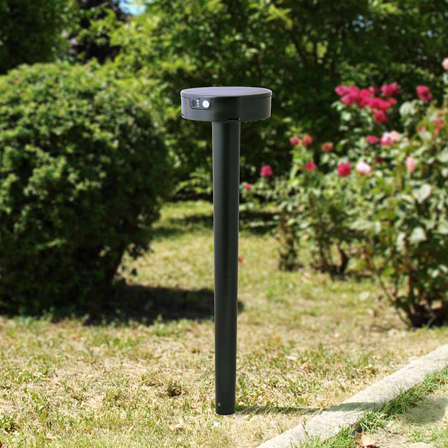 Bolardo solar Fiorina negro con sensor de mov/luz