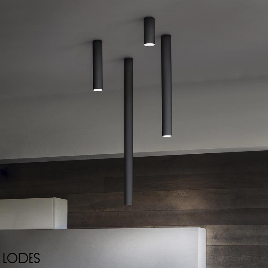 Spot sobrepuesto Tube S negro para foco GU10