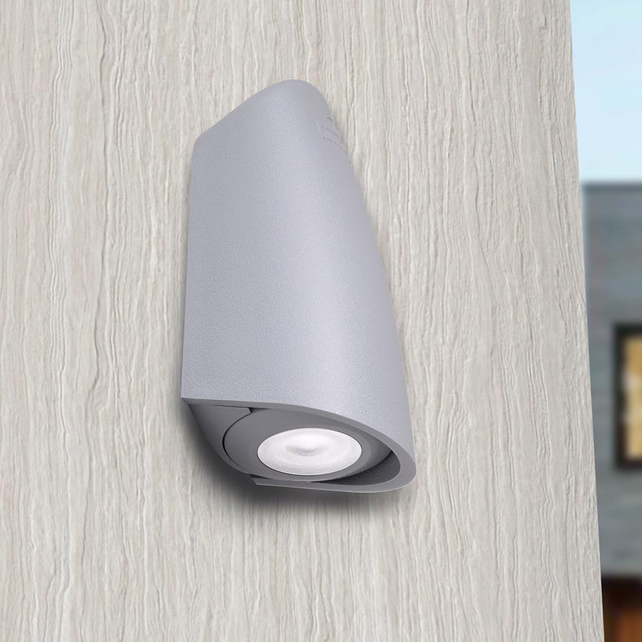 Luminaria de pared Mamete Round gris luz blanca